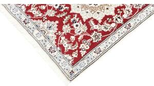 Tappeto Nain 9la Medaglione Floreale Rosso Avorio Corsia 80x200 Cm