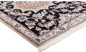 Tappeto Nain 9la Medaglione Blu Scuro Beige Corsia 82x295 Cm