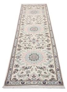 Tappeto Nain 9la Medaglione Floreale Avorio Blu Notte Corsia 80x286 Cm