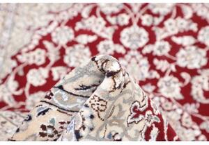 Tappeto Nain 9la Medaglione Floreale Rosso Scuro Avorio 113x175 Cm