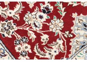 Tappeto Nain 9la Medaglione Floreale Rosso Avorio Corsia 80x200 Cm