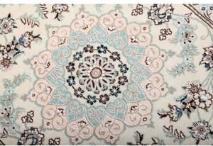 Tappeto Nain 9la Medaglione Floreale Avorio Blu Notte Corsia 80x286 Cm