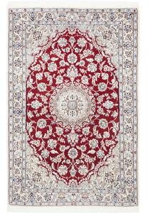 Tappeto Nain 9la Medaglione Floreale Rosso Scuro Avorio 113x175 Cm