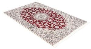 Tappeto Nain 9la Medaglione Floreale Rosso Scuro Avorio 113x175 Cm
