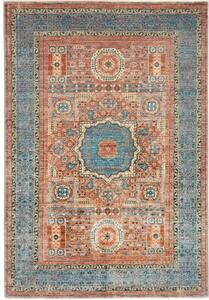 Tappeto Kairo Stilizzato Blu Petrolio Ruggine 125x180 Cm