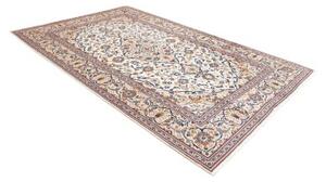 Tappeto Kashan Medaglione Floreale Avorio Blu 193x300 Cm