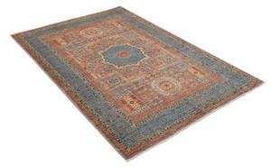 Tappeto Kairo Stilizzato Blu Petrolio Ruggine 125x180 Cm