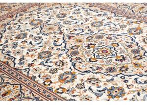 Tappeto Kashan Medaglione Floreale Avorio Blu 193x300 Cm