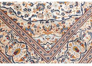 Tappeto Kashan Medaglione Floreale Avorio Blu 193x300 Cm