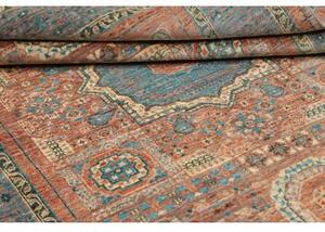 Tappeto Kairo Stilizzato Blu Petrolio Ruggine 125x180 Cm