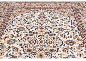 Tappeto Kashan Medaglione Floreale Avorio Blu 193x300 Cm
