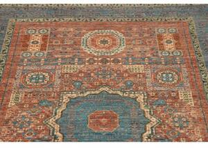 Tappeto Kairo Stilizzato Blu Petrolio Ruggine 125x180 Cm