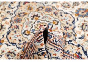 Tappeto Kashan Medaglione Floreale Avorio Blu 193x300 Cm