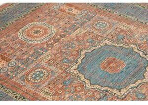Tappeto Kairo Stilizzato Blu Petrolio Ruggine 125x180 Cm