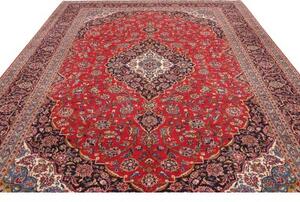 Tappeto Ardakan Medaglione Floreale Rosso Blu Scuro 304x412 Cm