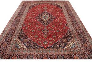 Tappeto Ardakan Medaglione Floreale Rosso Blu Scuro 245x352 Cm