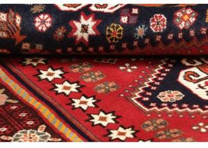 Tappeto Shiraz Fine Stilizzato Rosso Blu Scuro 118x202 Cm