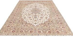 Tappeto Kashan Medaglione Floreale Avorio Beige 208x300 Cm