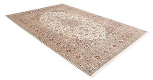 Tappeto Kashan Medaglione Floreale Avorio Beige 208x300 Cm