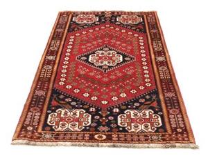 Tappeto Shiraz Fine Stilizzato Rosso Blu Scuro 118x202 Cm