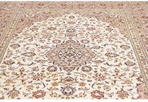 Tappeto Kashan Medaglione Floreale Avorio Beige 208x300 Cm
