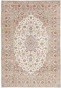 Tappeto Kashan Medaglione Floreale Avorio Beige 208x300 Cm