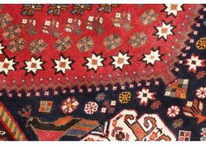 Tappeto Shiraz Fine Stilizzato Rosso Blu Scuro 118x202 Cm