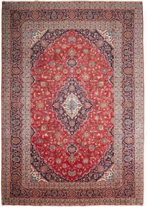 Tappeto Ardakan Medaglione Floreale Rosso Blu Scuro 245x352 Cm
