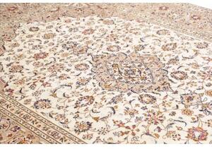 Tappeto Kashan Medaglione Floreale Avorio Beige 208x300 Cm