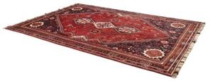 Tappeto Shiraz Fine Geometrico Rosso Blu Scuro 220x323 Cm