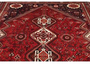Tappeto Shiraz Fine Geometrico Rosso Blu Scuro 220x323 Cm
