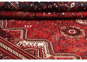 Tappeto Shiraz Fine Geometrico Rosso Blu Scuro 220x323 Cm