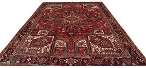 Tappeto Gorawan Stilizzato Rosso Blu Scuro 277x342 Cm