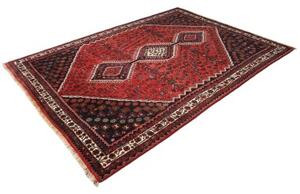 Tappeto Shiraz Fine Stilizzato Rosso Mattone Blu Scuro 208x285 Cm