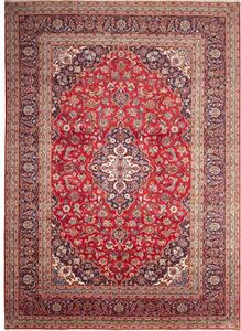 Tappeto Ardakan Medaglione Floreale Rosso Blu Scuro 246x343 Cm