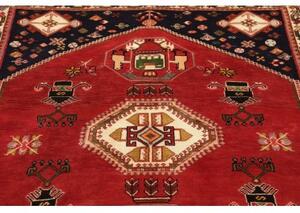 Tappeto Shiraz Fine Stilizzato Rosso Blu Scuro 122x174 Cm