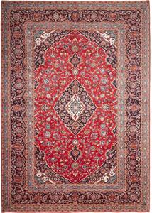 Tappeto Ardakan Medaglione Floreale Rosso Blu Scuro 247x353 Cm