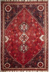 Tappeto Shiraz Fine Stilizzato Rosso Mattone Blu Scuro 227x328 Cm