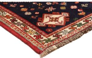 Tappeto Shiraz Fine Stilizzato Rosso Blu Scuro 122x174 Cm