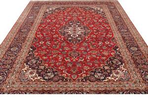Tappeto Ardakan Medaglione Floreale Rosso Blu Scuro 246x343 Cm