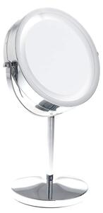 Specchio trucco LED, ingrandimento 5x, finitura cromata