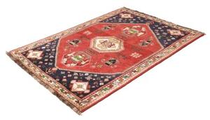 Tappeto Shiraz Fine Stilizzato Rosso Blu Scuro 122x174 Cm