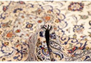 Tappeto Kashan Medaglione Floreale Avorio Blu 247x342 Cm