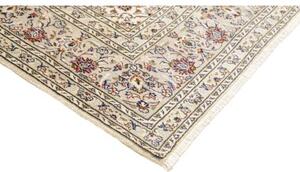 Tappeto Kashan Medaglione Floreale Avorio Rosso Bordeaux 202x303 Cm