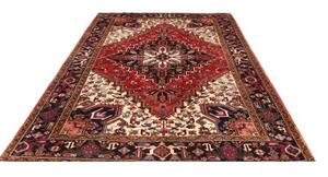 Tappeto Gorawan Stilizzato Rosso Blu Scuro 206x284 Cm