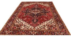 Tappeto Gorawan Stilizzato Rosso Nero 214x294 Cm