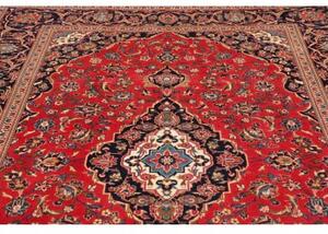 Tappeto Ardakan Medaglione Floreale Rosso Blu Scuro 195x297 Cm