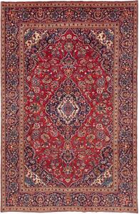 Tappeto Ardakan Medaglione Floreale Rosso Blu Scuro 197x304 Cm