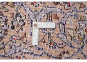 Tappeto Kashan Medaglione Floreale Avorio Rosso Bordeaux 202x303 Cm