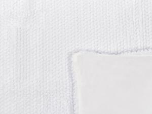 Coperta bianca in poliestere 200 x 220 cm copriletto decorativo in morbida pelliccia plaid Beliani
